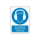 Safety sign decal with blue ear protection icon and 'Ear protectors must be worn in this area'