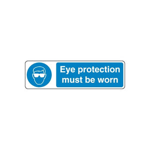 Safety sign wall decal: blue eye protection must be worn sticker with eye icon