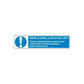 Safety sign decal: blue exclamation icon with “Health & Safety at Work Act 1974” text