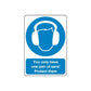 Blue safety sign wall decal with ear protection icon and message: Protect them