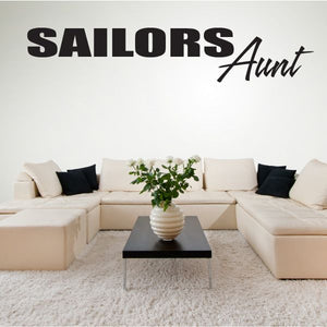 Block decal with bold black 'SAILORS' and cursive 'Aunt' lettering