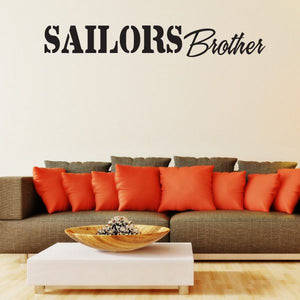 Sailors Brother wall decal with large black lettering and script accent