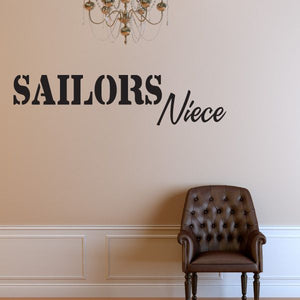 Black SAILORS and Niece wall decal lettering