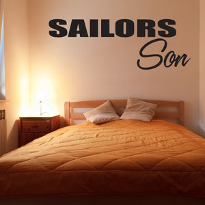 Vinyl wall decal with 'Sailors' block text and 'Son' script lettering