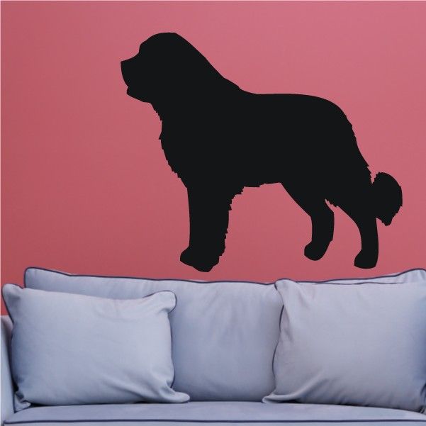 Black Saint Bernard dog silhouette decal