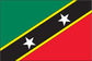 Nevis flag sticker with green, black, red diagonal stripes and two white stars