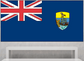 Rectangular Saint Helena flag sticker with Union Jack corner and coat of arms