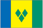 Saint Vincent flag sticker: blue, yellow, green with green diamond emblem