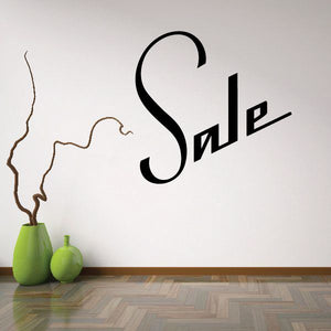 Black vinyl wall decal reading 'Sale'