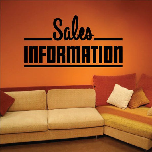 Image of Sales Information Wall Decal - Vinyl Decal - Car Decal - Business Sign - MC752