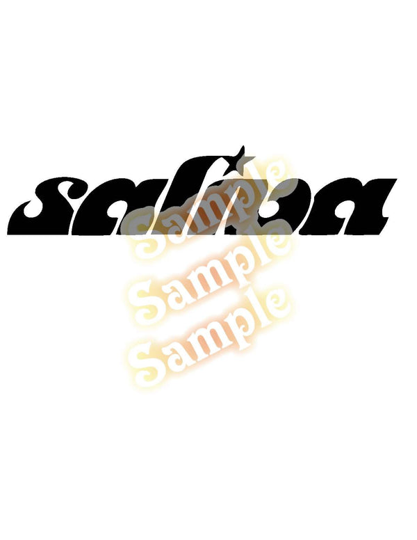 Black stylized salvia decal sticker with ornate lettering