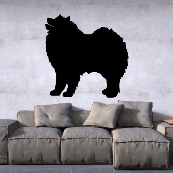 Samoyed dog silhouette decal, black cutout