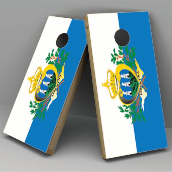 San Marino Flag Cornhole Board Vinyl Decal Wrap