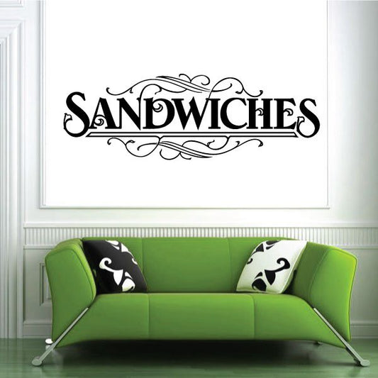 Image of Sandwiches Wall Decal - Vinyl Decal - Car Decal - Business Sign - MC555