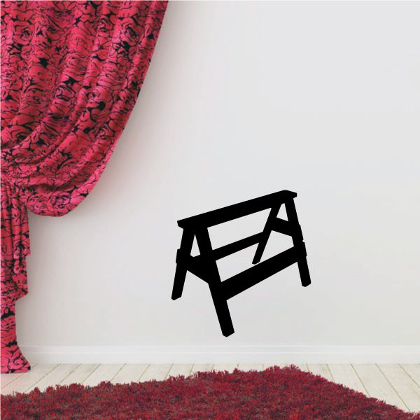 Black saw horse decal with simple A-frame design