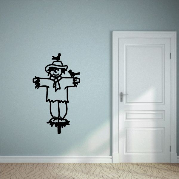 Image of Scarecrow with Birds Decal