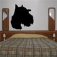 Schnauzer head decal with black dog silhouette in side profile