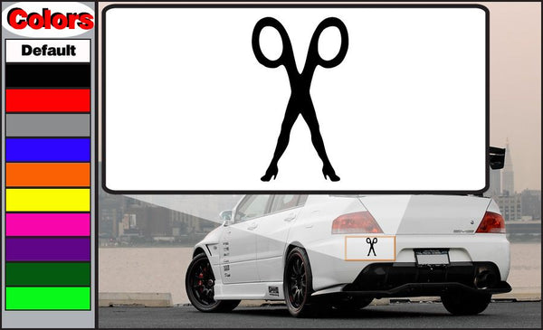 Scissor Sisters decal: black scissors silhouette with stylized legs and heels