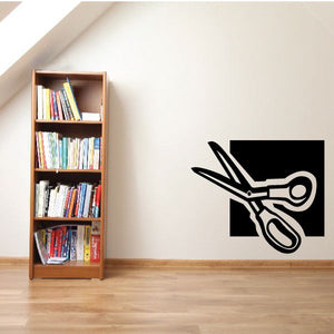 Scissors wall decal, black scissors silhouette