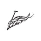 Flames scooter decal graphic with black outlines and white flame shapes