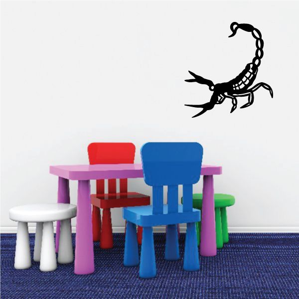 Southwestern scorpion wall decal, black spiky silhouette with arrows and dots