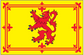 Scotland flag sticker with red lion on yellow background and ornate border