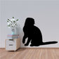 Scottish Fold cat wall decal with black sitting silhouette