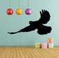 Black pigeon flying silhouette wall decal