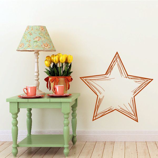 Image of Scratchy Orange Star Sticker