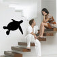 Black sea turtle decal silhouette for wall