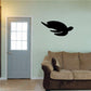 Sea turtle wall decal, black swimming turtle with flippers spread