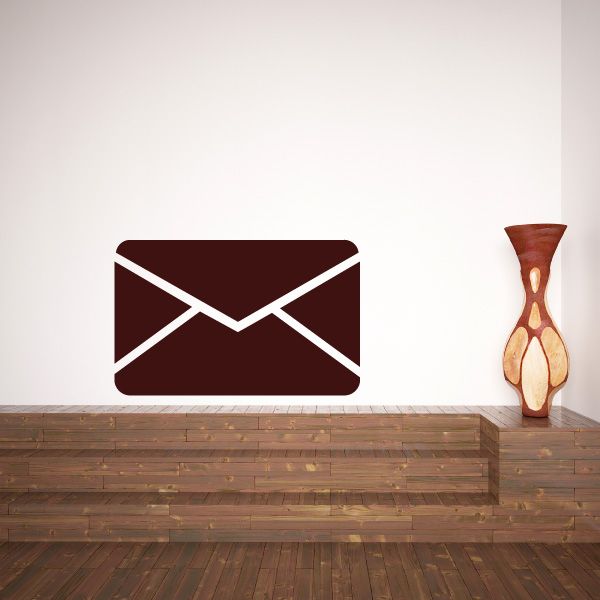 Sealed envelope decal with dark red envelope and white X-style lines