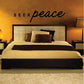 Peace wall decal with 'SEEK peace' text in black lettering and script style