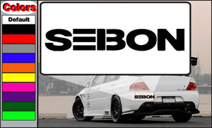 Seibon decal with bold black SEIBON lettering on white rectangular backing