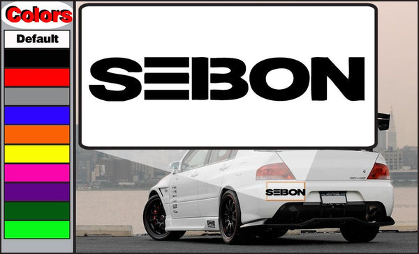 Seibon decal with bold black SEIBON lettering on white rectangular backing