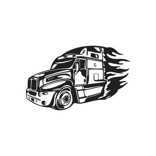 Image of Semi Truck Wall Decal - Vinyl Decal - Car Decal - DC 001