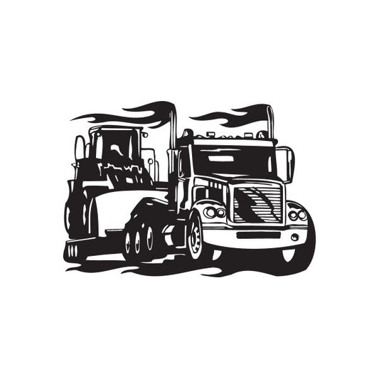 Image of Semi Truck Wall Decal - Vinyl Decal - Car Decal - DC 005