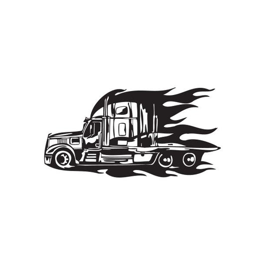 Image of Semi Truck Wall Decal - Vinyl Decal - Car Decal - DC 007