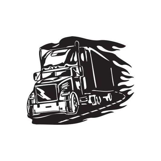 Image of Semi Truck Wall Decal - Vinyl Decal - Car Decal - DC 011