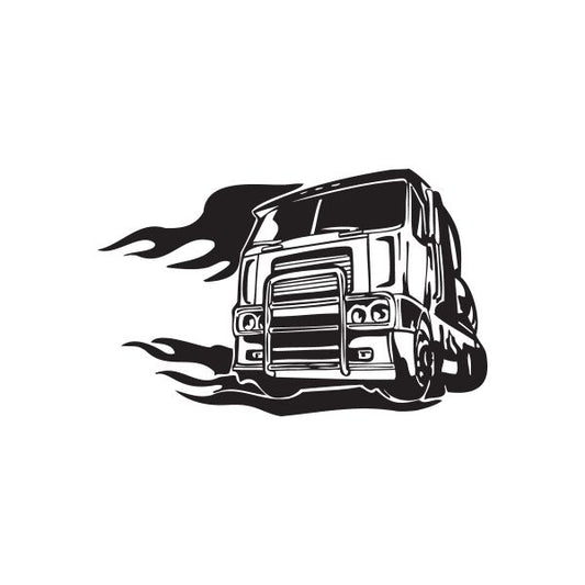 Image of Semi Truck Wall Decal - Vinyl Decal - Car Decal - DC 028