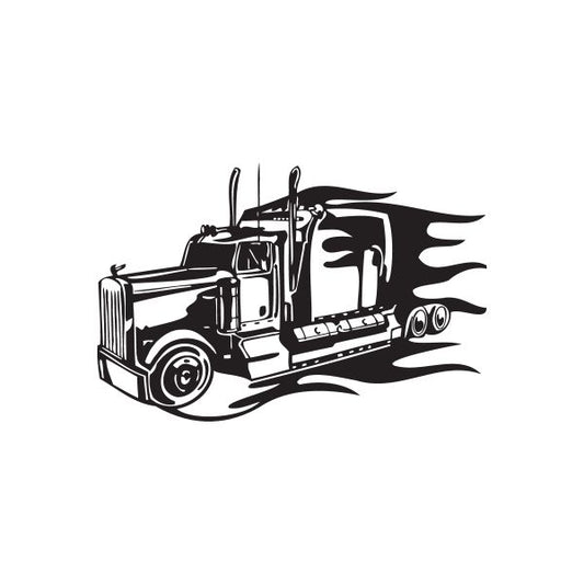 Image of Semi Truck Wall Decal - Vinyl Decal - Car Decal - DC 030