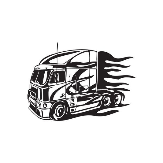 Image of Semi Truck Wall Decal - Vinyl Decal - Car Decal - DC 031