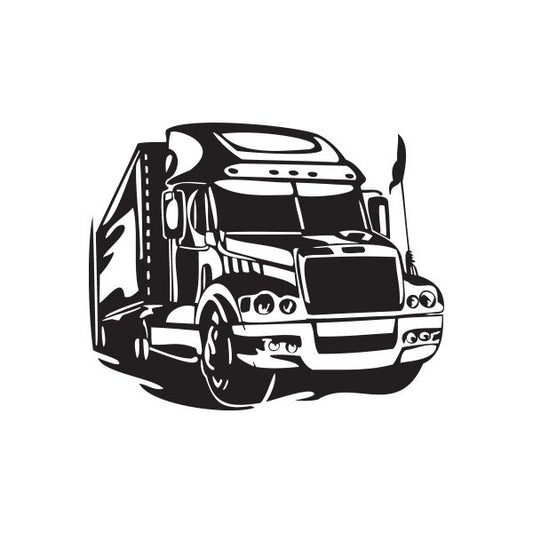 Image of Semi Truck Wall Decal - Vinyl Decal - Car Decal - DC 033