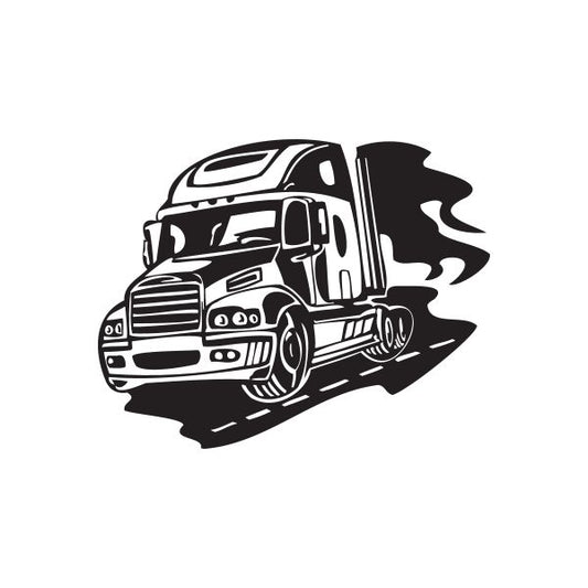 Image of Semi Truck Wall Decal - Vinyl Decal - Car Decal - DC 034