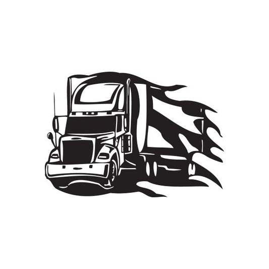 Image of Semi Truck Wall Decal - Vinyl Decal - Car Decal - DC 044