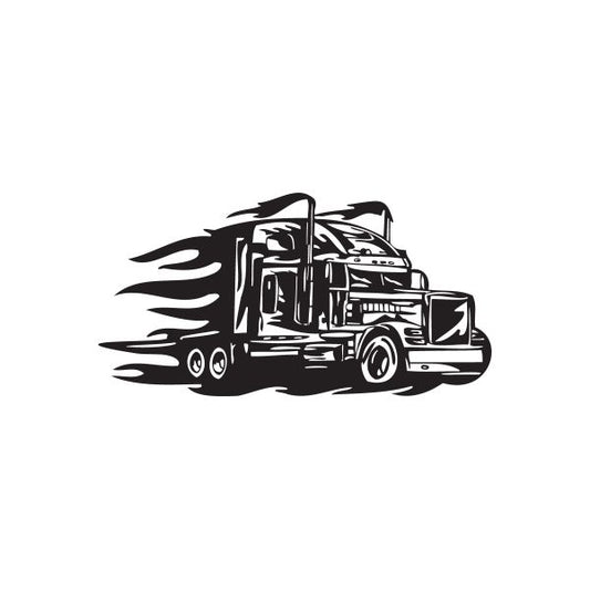 Image of Semi Truck Wall Decal - Vinyl Decal - Car Decal - DC 045