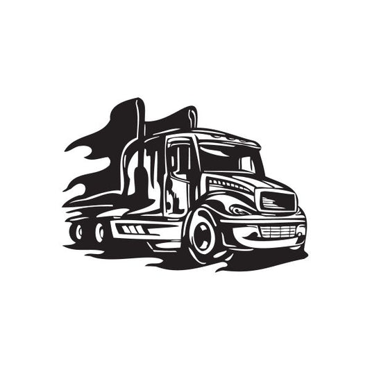 Image of Semi Truck Wall Decal - Vinyl Decal - Car Decal - DC 046