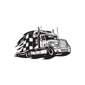 Vinyl semi truck wall decal with black outline semi truck graphic