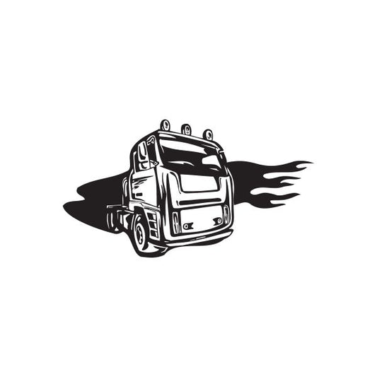 Image of Semi Truck Wall Decal - Vinyl Decal - Car Decal - DC 064