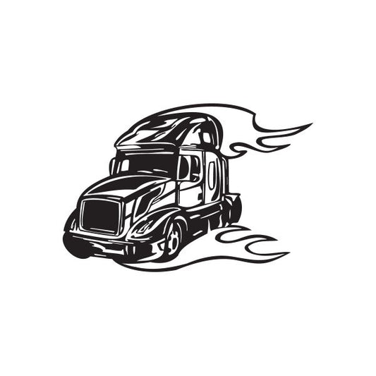 Image of Semi Truck Wall Decal - Vinyl Decal - Car Decal - DC 087